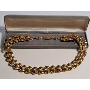 Vintage Trifari Bold Rope Chain Link Goldtone Necklace Women's